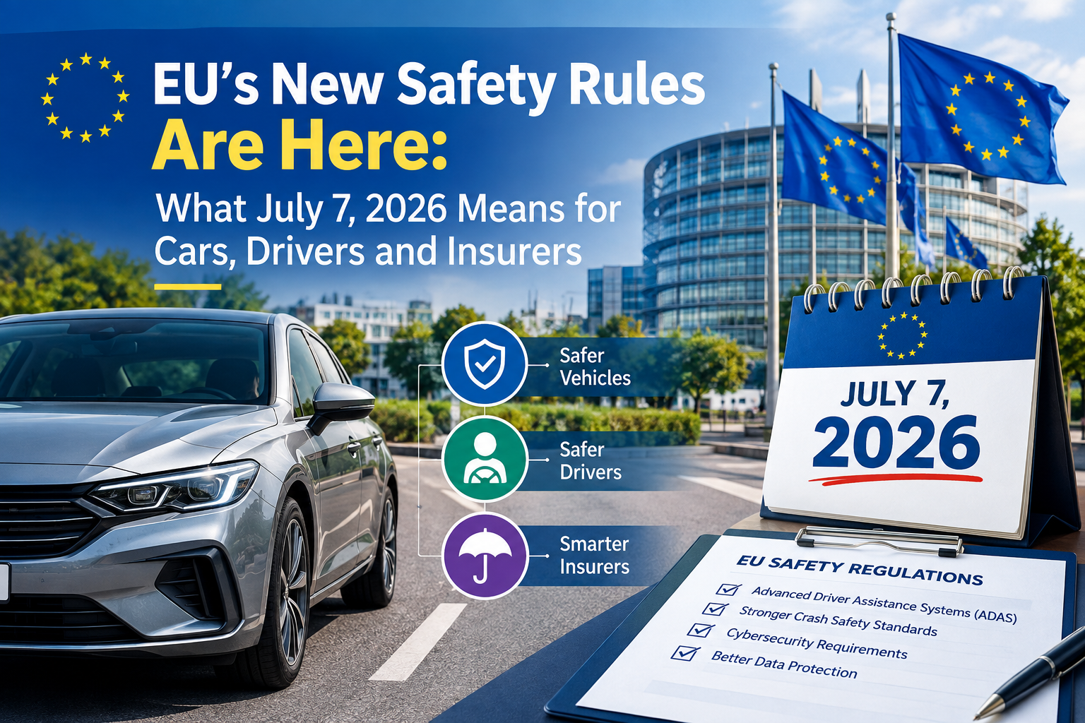 EU’s New Safety Rules Are Here What July 7, 2026 Means for Cars, Drivers and Insurers